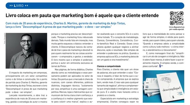Matéria do Jornal do Pintor sobre o lançamento do livro Descomplique!